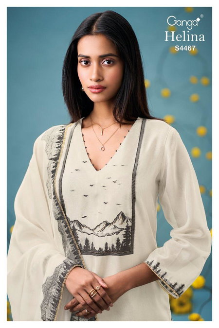 Helina 4467 By Ganga Viscose Best Designer Salwar Suits Wholesale Shop In Surat